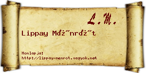 Lippay Ménrót névjegykártya